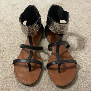 Black gladiator sandals
